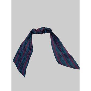 Vintage Paisley Striped Ribbon Hair Scarf Teal Purple Boho Retro Accessory
